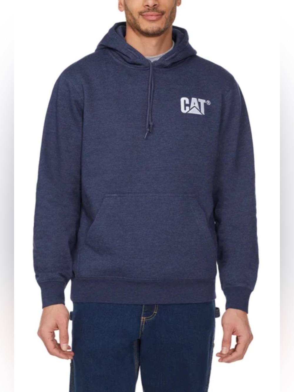 Caterpillar Brand navy embroidered logo Pullover hoodie men’s medium